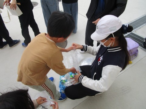 キャップ集めの様子