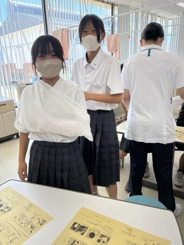包帯をグルグル巻いて…